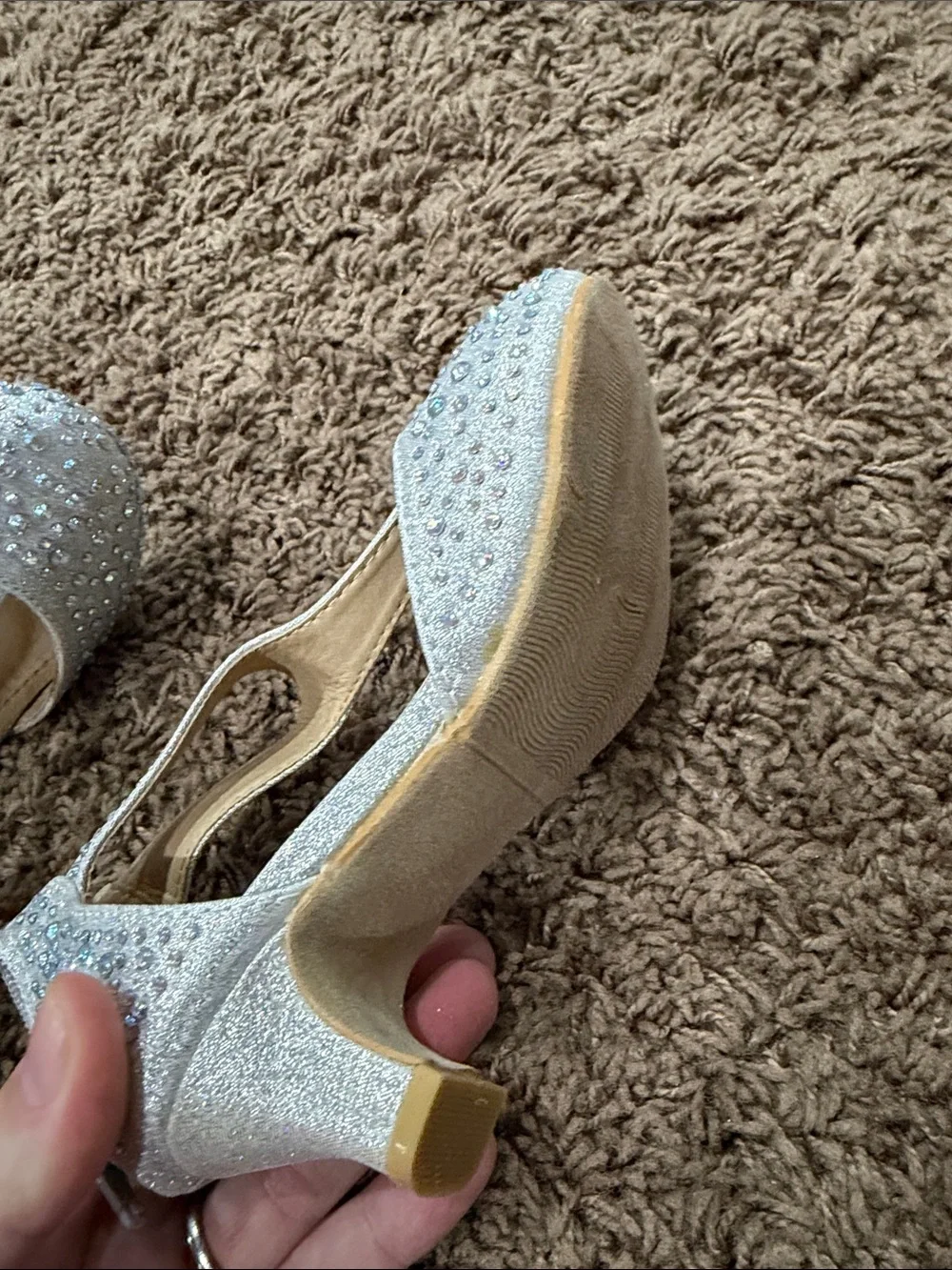 Girls Cream Glitter-Back Chelsea Boots